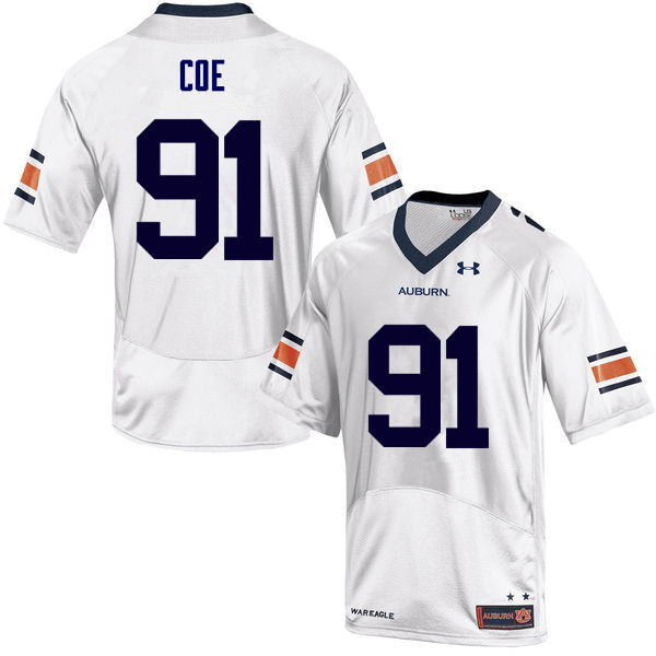 Auburn Tigers Men's Nick Coe #91 White Under Armour Stitched College NCAA Authentic Football Jersey POA8774QT